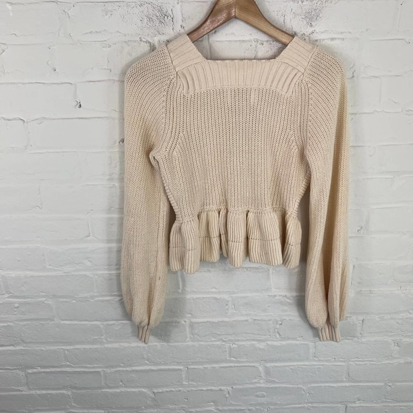 Cleobella Women's Loura Sweater Knit Stretch Cream Size S NWT - Picture 4 of 13